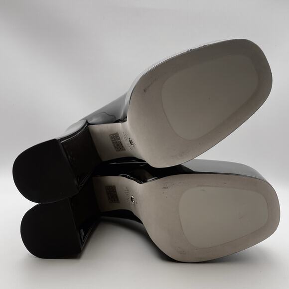 Stuart Weitzman Skyhigh 145 Platform Bootie US 8.5 Black Vinyl Pull On NWOB - Picture 13 of 14